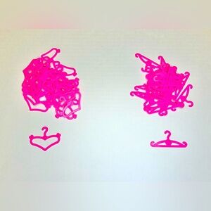 BARBIE Pink Clothing Hangers LOT of 48~26 Heart Shaped & 22 Traditional Hangers